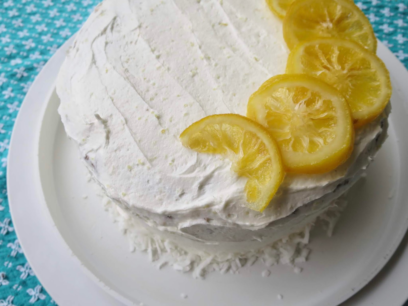 Coconut Layer Cake with Lemon Frosting (vegan)