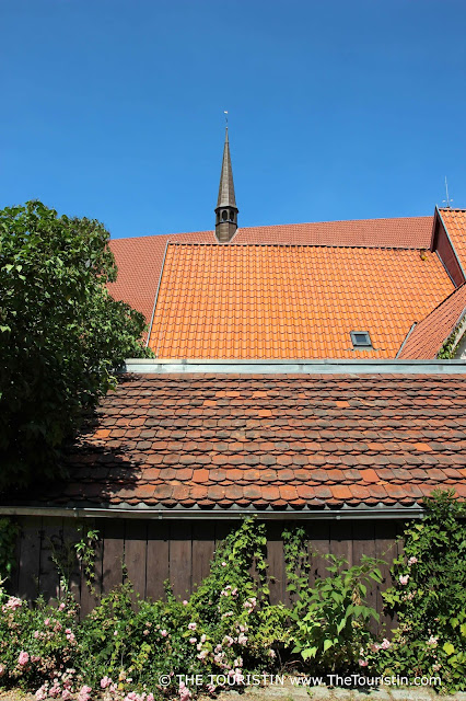 Roofs in different red colours.
