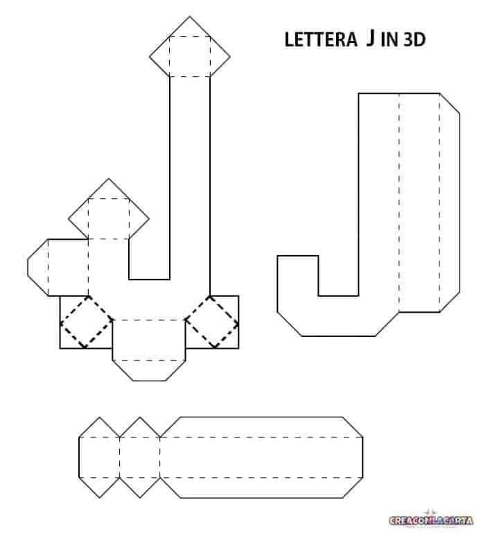 Molde Letra J 3d Para Imprimir Gratis Letras Do Alfabeto