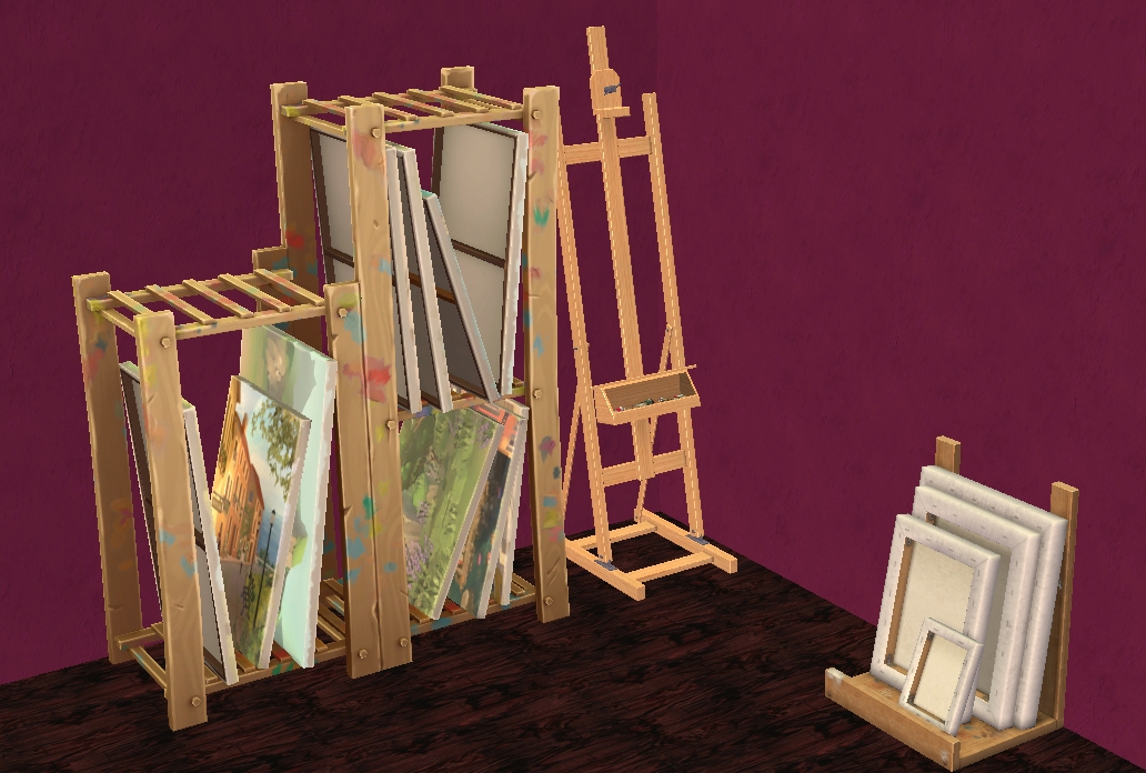 TheNinthWaveSims: The Sims 2 - The Sims 4 Painting Canvas Storage Rack For  The Sims 2