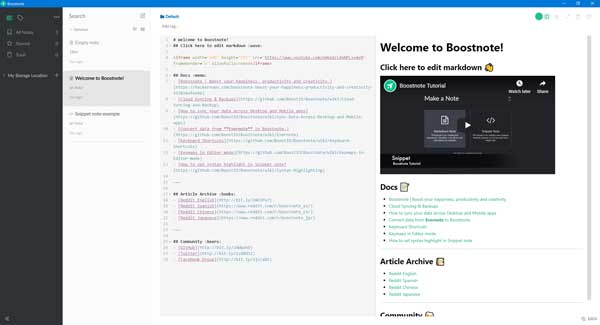 Boostnote — бесплатный редактор кода и программа для создания заметок для Windows