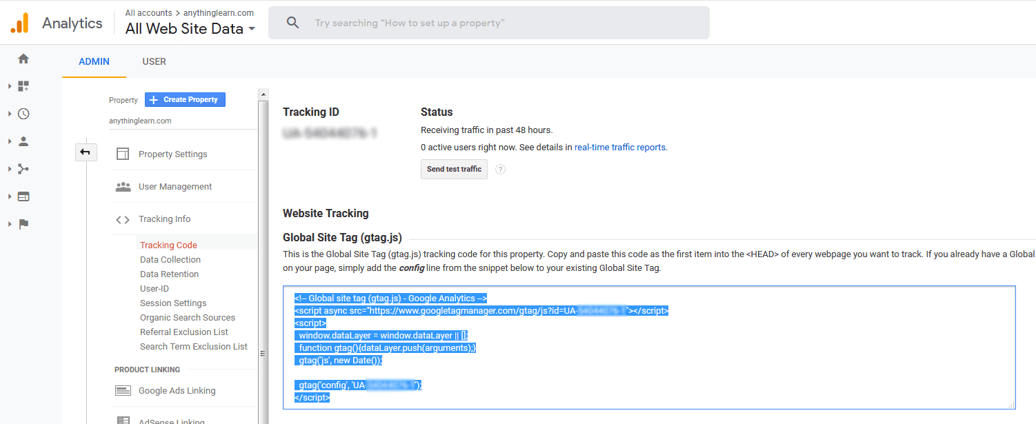 How to get google analytics code - Online Tutorial For JavaScript ...