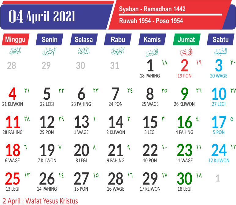 Download Kalender Nasional Dan Jawa 2021 Kalender 2021