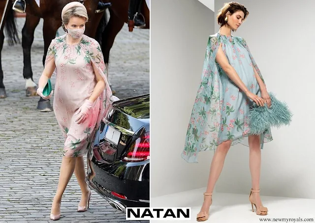 Queen Mathilde wore NATAN silk muslin slinky dress