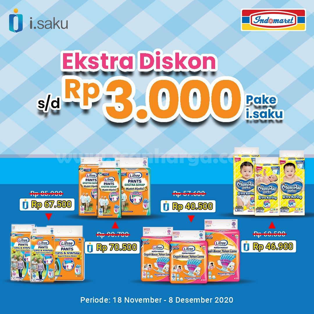 Indomaret Promo Pampers Anak / Popok Bayi EXTRA DISKON Rp 3.000 Pake i