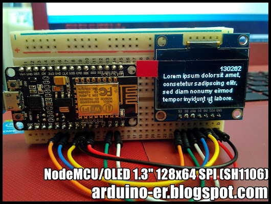 NodeMCU/ESP8266 display on 1.3" 128x64 OLED SPI with SH1106, using ...
