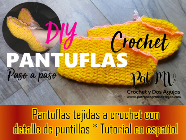 paso a paso pantuflas a crochet