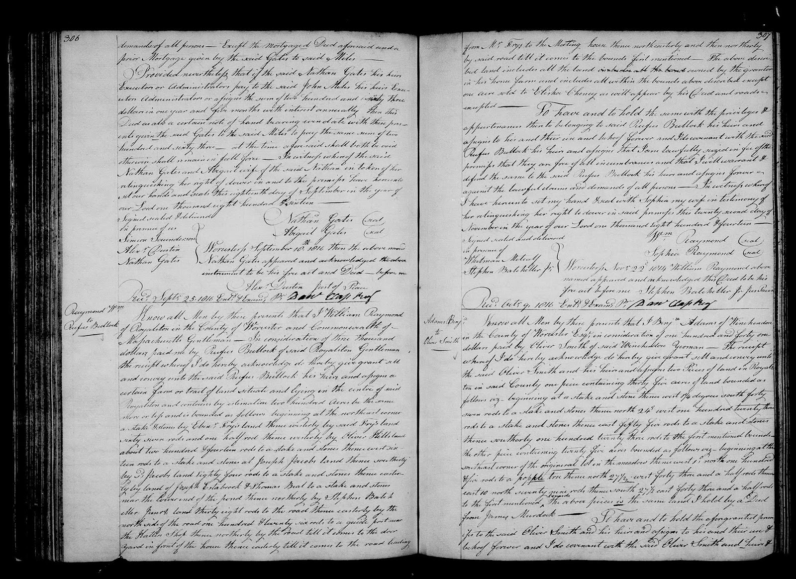 GeneaMusings Amanuensis Monday 1816 Mortgage Deed of Nathan Gates