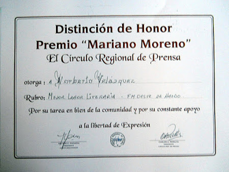 DISTINCIÓN DE HONOR - 2011