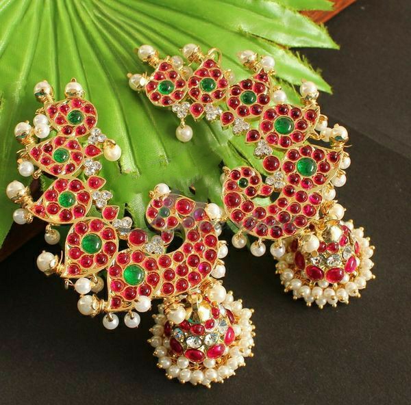 Kempu earrings designs