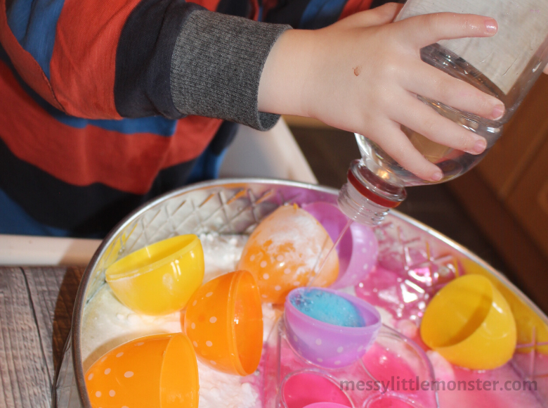 Fizzy Egg Baking Soda and Vinegar Reaction Messy Little Monster