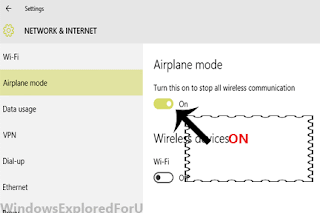Turn Off/On Airplane Mode in Windows 10