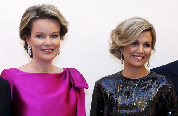 King Philippe and Queen Mathilde of Belgium and King Willem-Alexander and Queen Maxima of The Netherlands attended the opening concert for the Dutch presidency of the European Union council at the Bozar