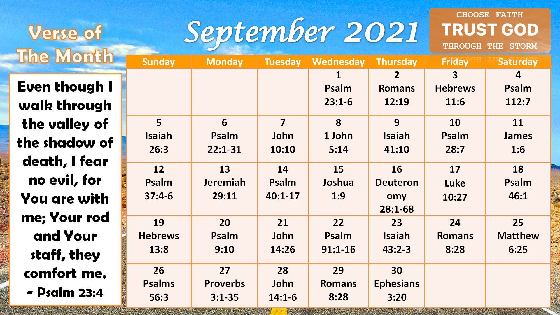 Daily Verse Calendar SEPTEMBER 2021 Printable Version