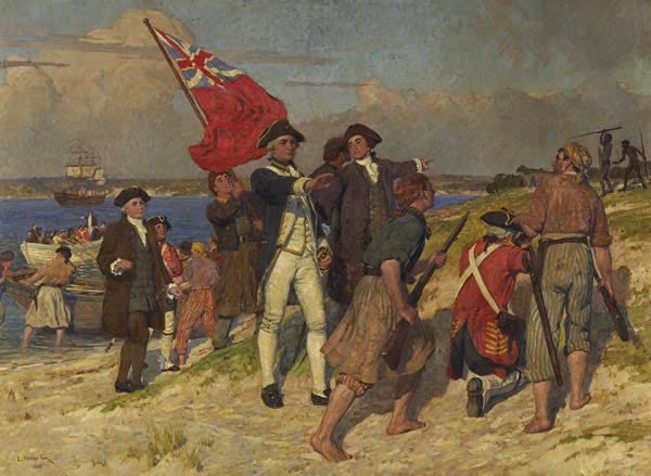 Landing of Captain Cook at Botany Bay, 1770 by E. Phillips Fox, 1902