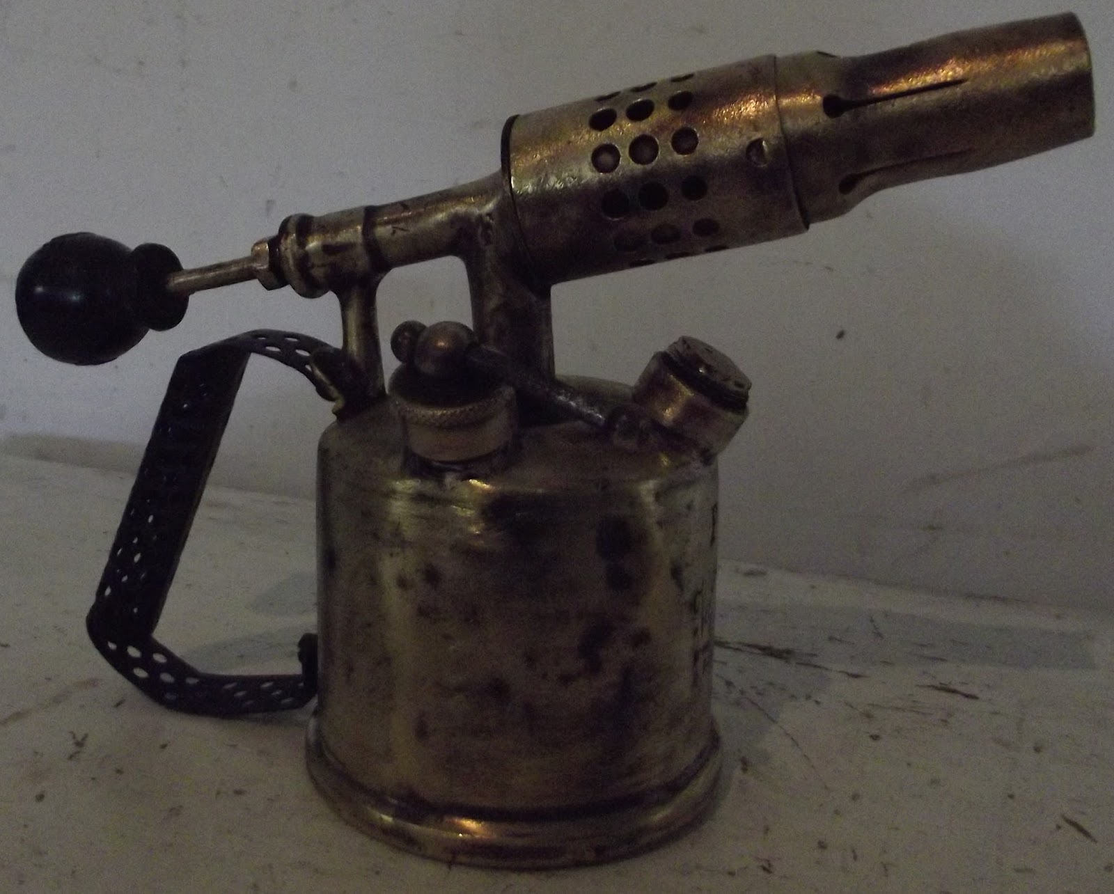 antique french old tool torch soldering lamp brass bronze copper france