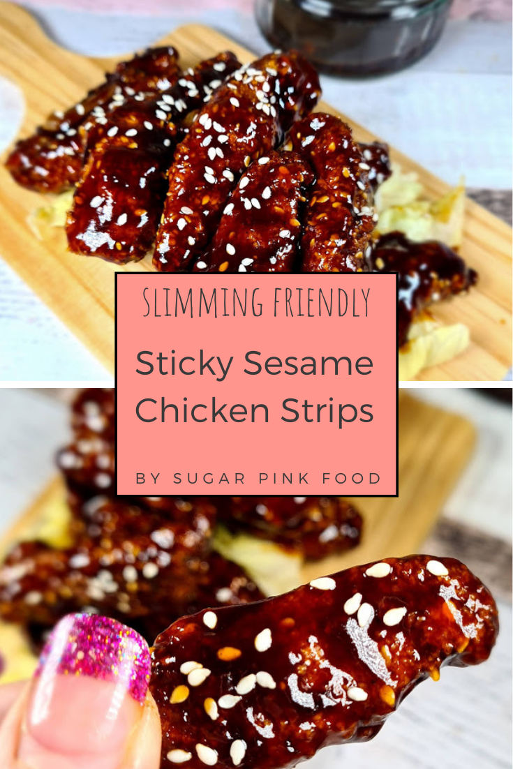 Sticky Sesame Chicken Strips TGIs Fakeaway Recipe Slimming Friendly Sugar Pink Food