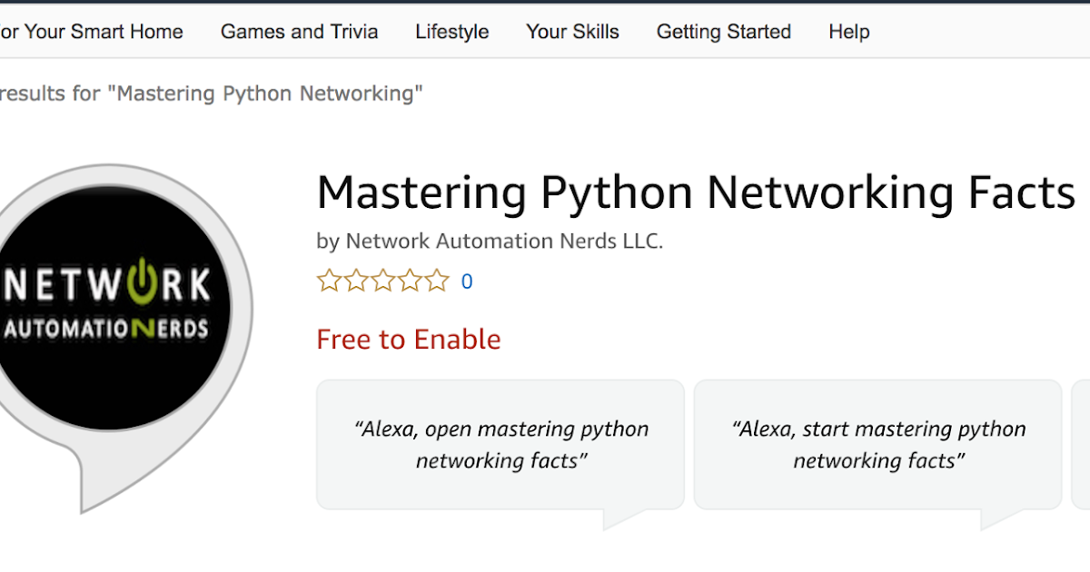 Network Automation Nerds: Fun Alexa Skill for Mastering Python Networking