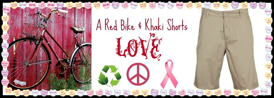 A Red Bike and Khaki Shorts