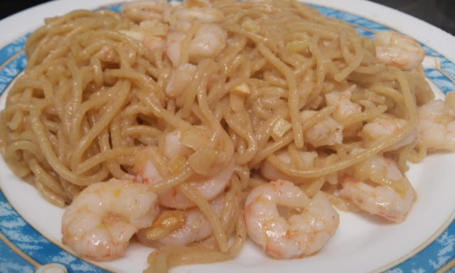 Espaguetis Con Gambas Al Ajillo
