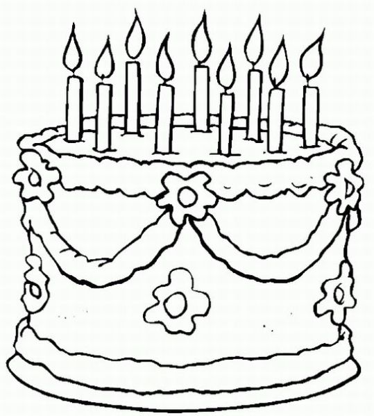 birthday cake pictures coloring pages - photo #50