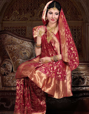 A traditional north Indian style of wedding dress looks amazing.