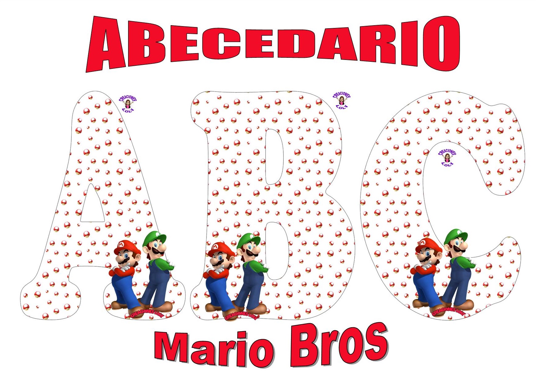 Creaciones Loly Abecedario Mario Bros