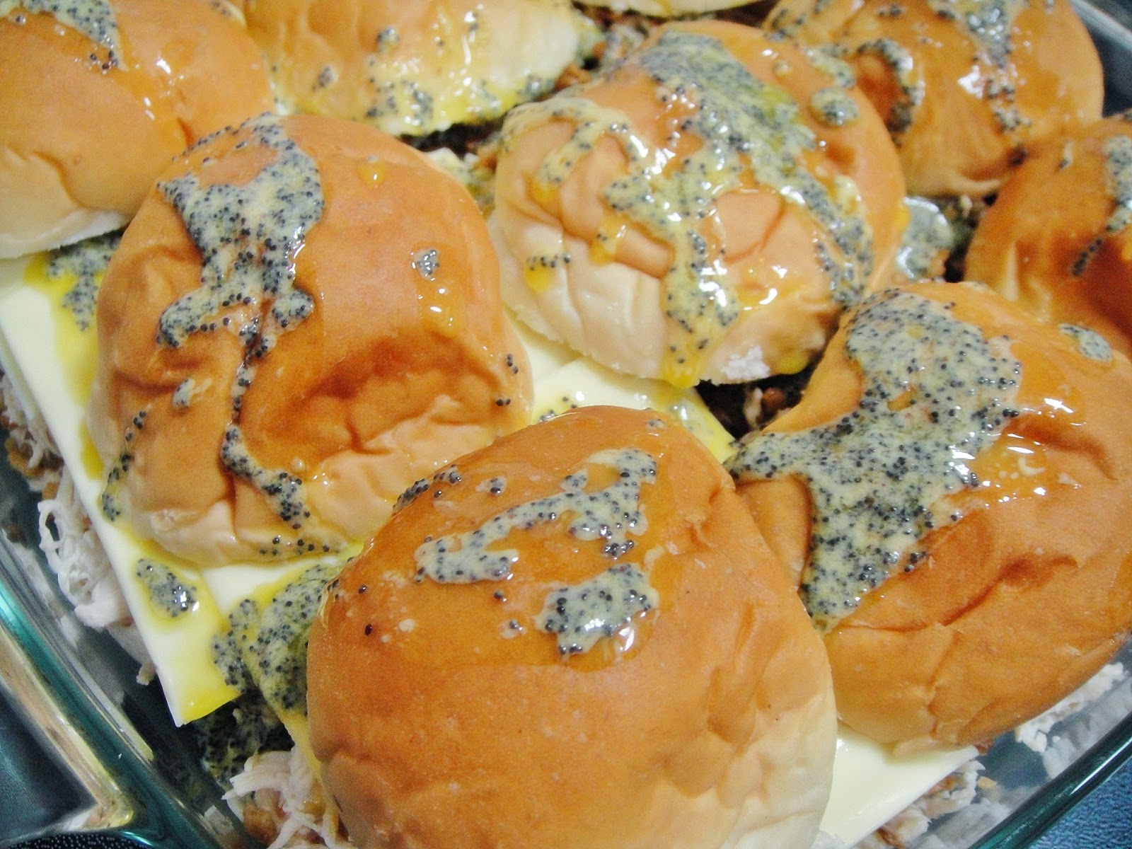 Maryam's Culinary Wonders 605. Warm Chicken Cheese Poppy Sandwiches