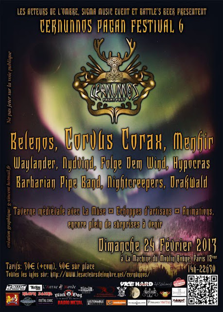 Cernunnos Pagan Festival 6 @ La Machine du Moulin Rouge, Paris 24/02/2013
