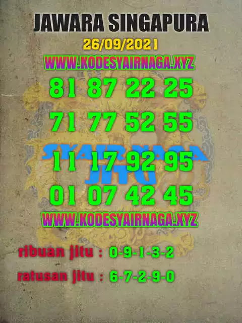 Prediksi Syair Sgp 26 September 2021 Pangkalantoto