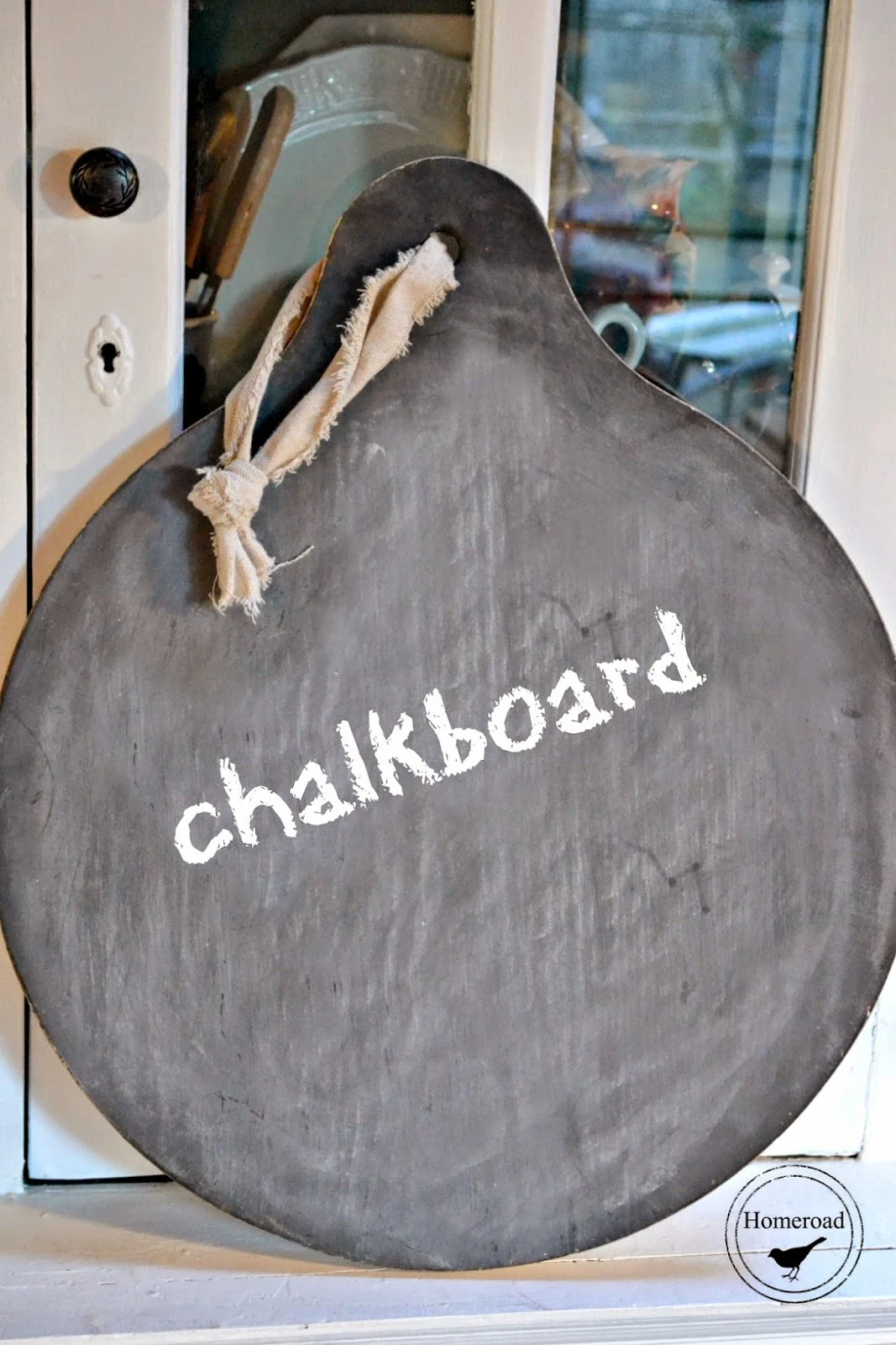 Two sided wine barrel chalkboard www.homeroad.net