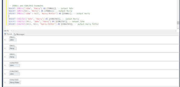 Difference between IsNull and Coalesce in Microsoft SQL Server (with ...
