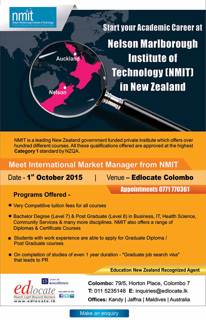 Edlocate - Study at NMIT New Zealand.