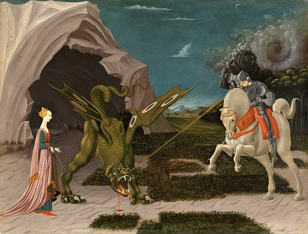 Luz y artes: San Jorge y el dragón pintado por Paolo Uccello