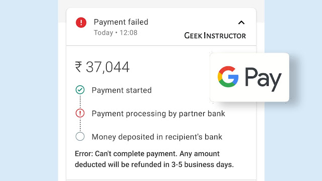 Fix payment failed or processing error on Google Pay