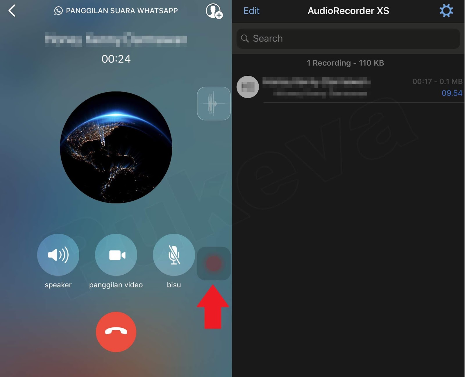 Tweak Merekam Panggilan Telepon di iPhone AudioRecorder XS PUKEVA