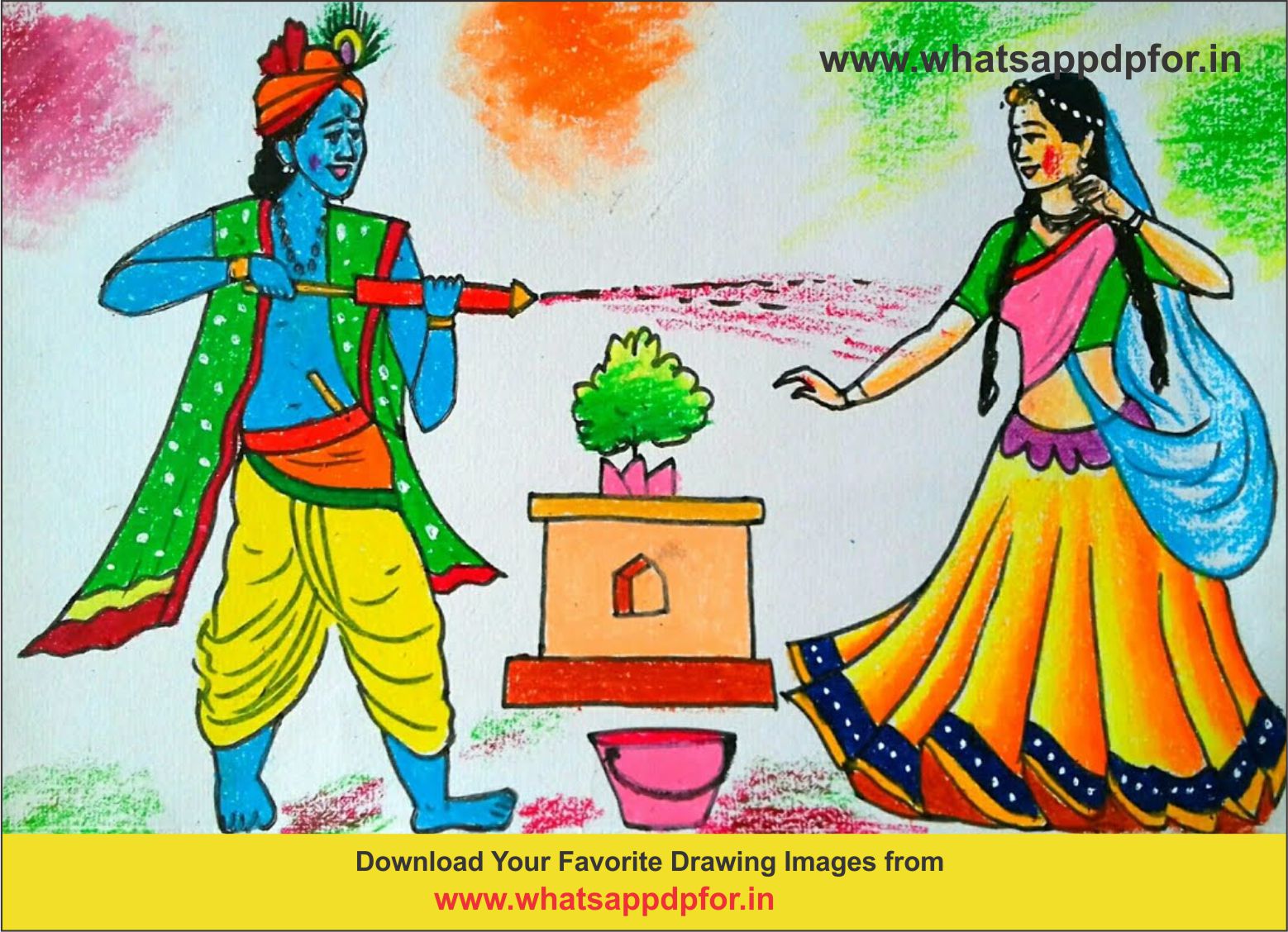 Happy Holi Drawing 2023  Holi Drawing Easy for Kids  Hindi Jaankaari