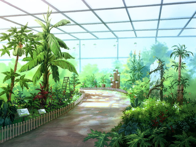 Anime Landscape: Indoor Garden (Anime Background)