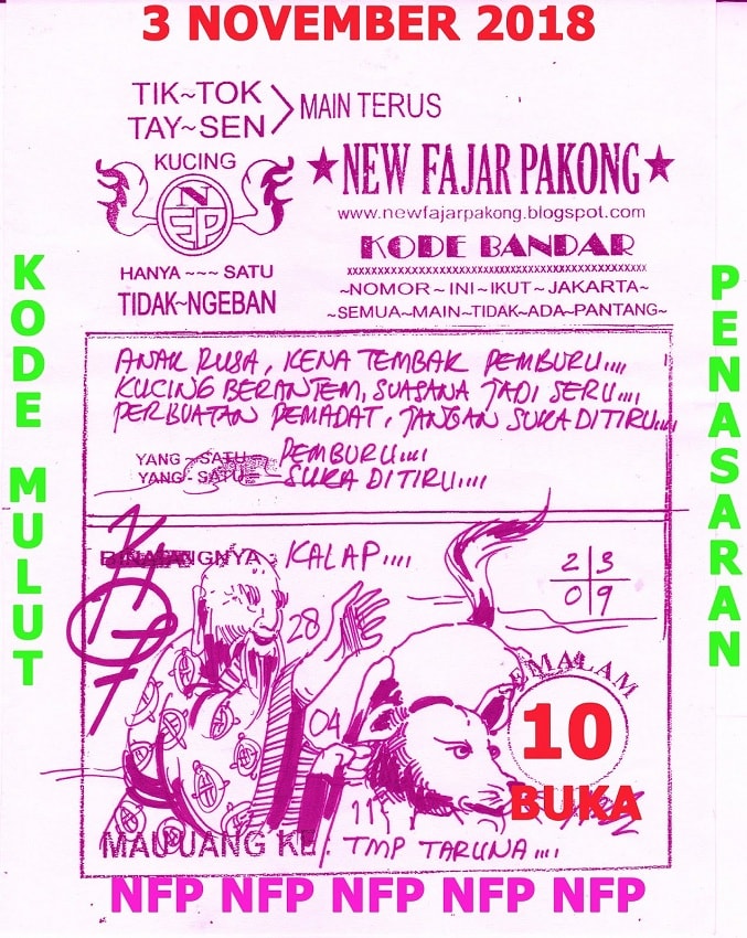 Togel Syair HK SABTU 3 NOVEMBER 2018 GOsyair SEDIA KODE