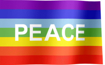 A waving peace flag of rainbow colors (Animated GIF)