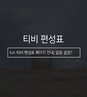tvn TV편성표 페이지 안내