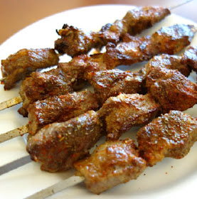 grilled beef kebabs