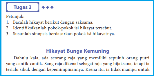 Susunlah Sinopsis Berdasarkan Pokok Isi Hikayatnya