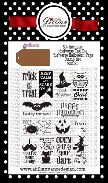 die-verse Halloween Tags stamp and die set