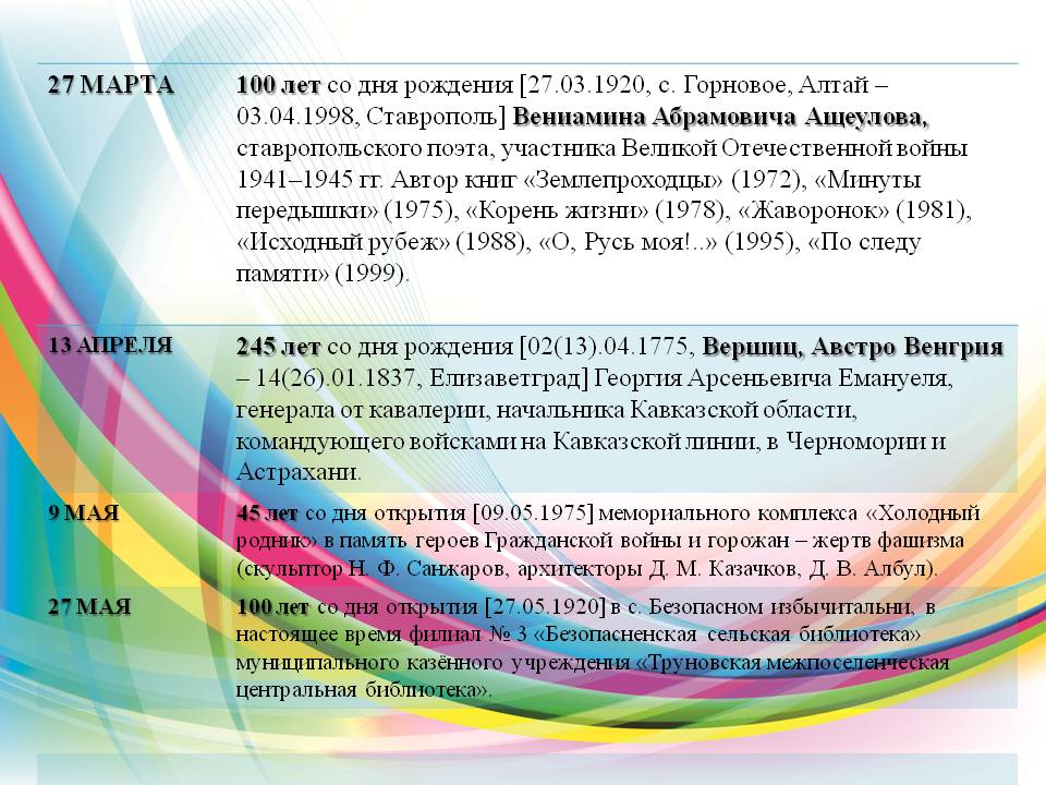 Календарь памятных дат на 2024 учебный год