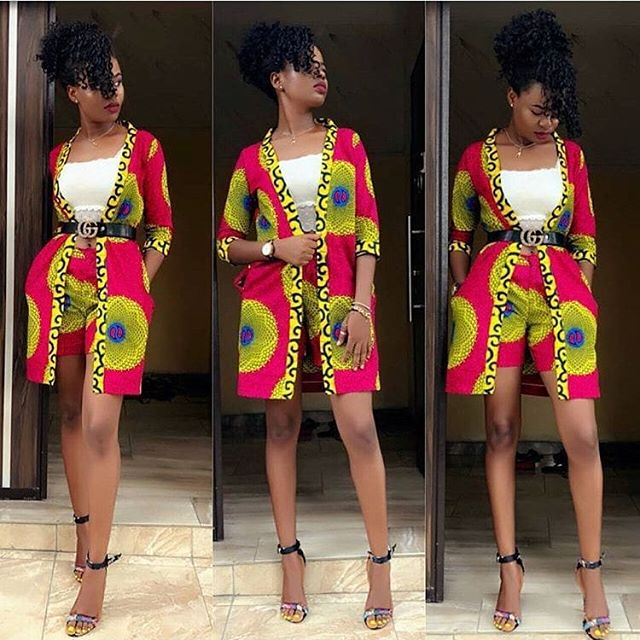 ankara kimono and shorts