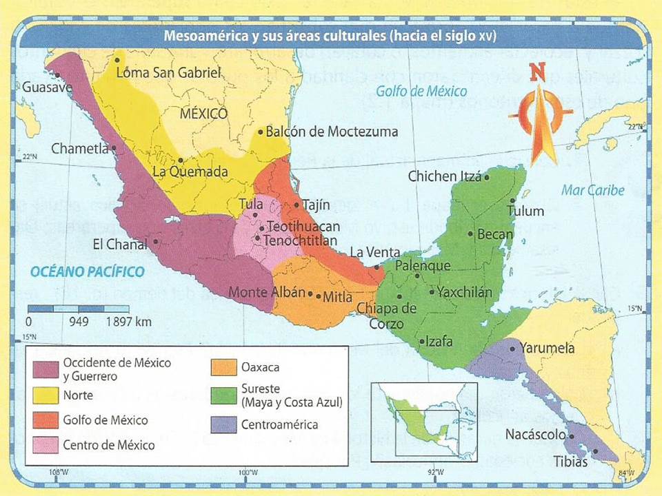 Mapa Areas Culturales De Mesoamerica Strategic