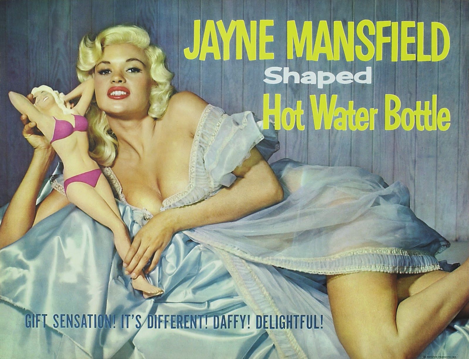 Jayne Mansfield hot water bottle art.