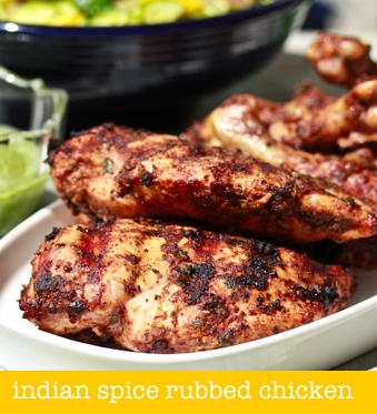 grilled chicken with indian spice blend on a spicy perspective