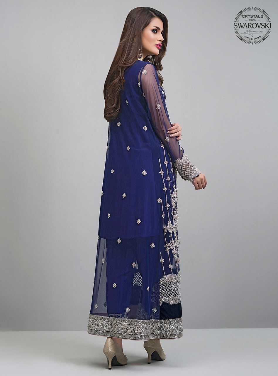 Zainab Chottani Formal Heavy Collection 2019 NAVY BLUE JACKET SKU: 130298